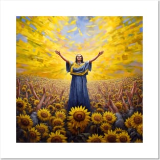 FREEDOM FOR UKRAINE - women in field, illustration, painting style Posters and Art